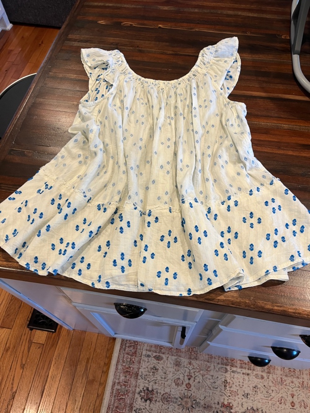 We the free White & Blue Floral Peasant Top - Picture 3 of 3